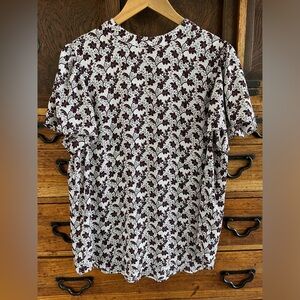 LOFT Butterfly Sleeve Floral Blouse Sz L